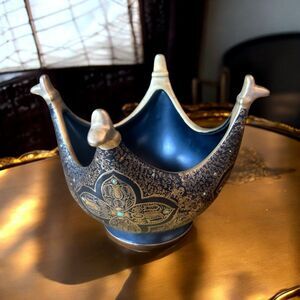 Lenwile Ardalt Candy Nut Bowl Crown Like Shape Fish Vintage Japan Beggars Bowls